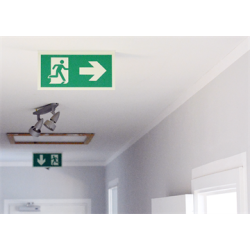 Skilt Flugtvejsskilt til loftmontage Ndudgang op