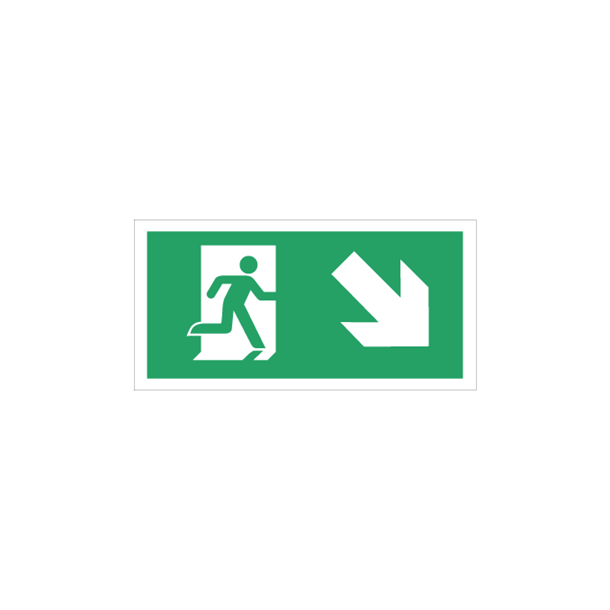 Skilt Flugtvejsskilt og N�dudgangsskilt ned/h�jre
