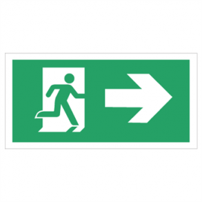 Skilt Flugtvejsskilt og Ndudgangsskilt hjre pil