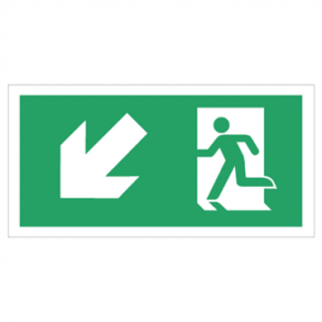Skilt Flugtvejsskilt og Ndudgangsskilt ned/venstre