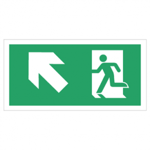 Skilt Flugtvejsskilt og Ndudgangsskilt op/venstre