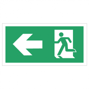 Skilt Flugtvejsskilt og Ndudgangsskilt venstre pil