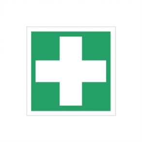 Skilt Flugtvejsskilt Henvisningsskilt 95 x 95 mm Frstehjlpskors