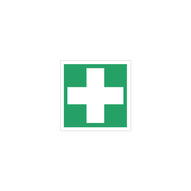 Skilt Flugtvejsskilt Henvisningsskilt 95 x 95 mm F�rstehj�lpskors