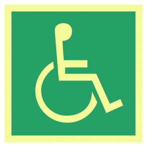 Skilt Flugtvejsskilt 200 x 200mm Flugtvej handicap 