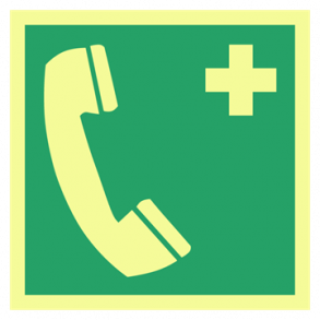 Skilt Flugtvejsskilt efterlysende nd- og henvisningsskilt Ndtelefon