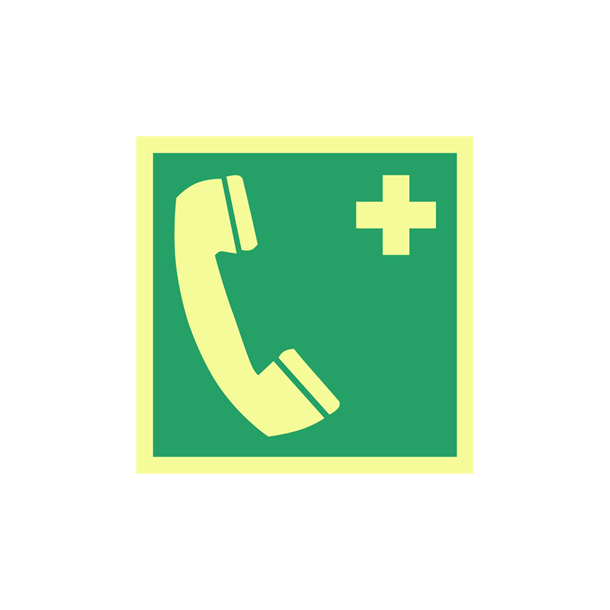 Skilt Flugtvejsskilt efterlysende n�d- og henvisningsskilt N�dtelefon