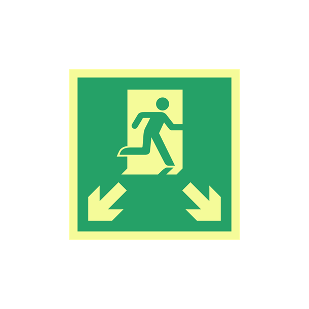 Skilt Flugtvejsskilt efterlysende n�d- og henvisningsskilt Flugtvej med pil h�jre og venstre