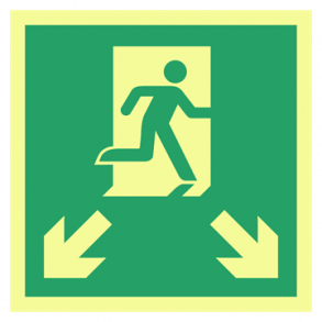 Skilt Flugtvejsskilt efterlysende nd- og henvisningsskilt Flugtvej med pil hjre og venstre