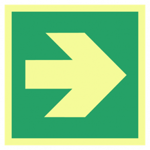 Skilt Flugtvejsskilt Retningspil hjre