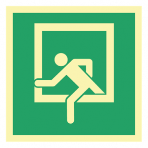 Skilt Flugtvejsskilt 150 x 150 mm Redningsvindue