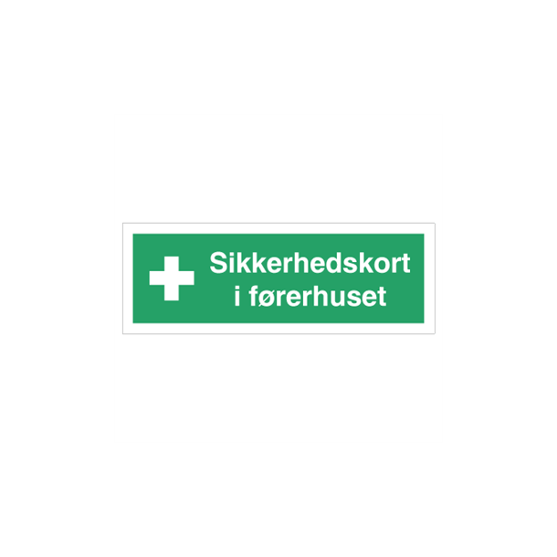 Skilt Flugtvejsskilt Henvisningsskilt 105 x 297 mm Sikkerhedskort i f�rerhuset