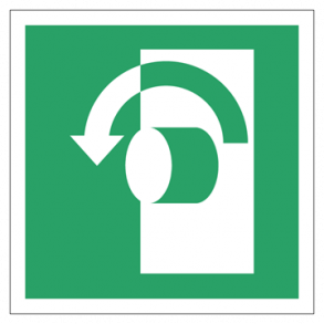 Skilt Flugtvejsskilt Vrid mod venstre for bning