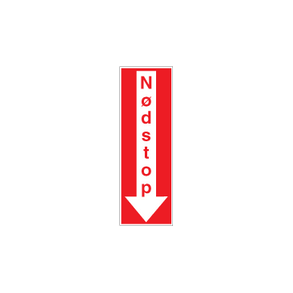Skilt Forbudsskilt Ndstop med pil 