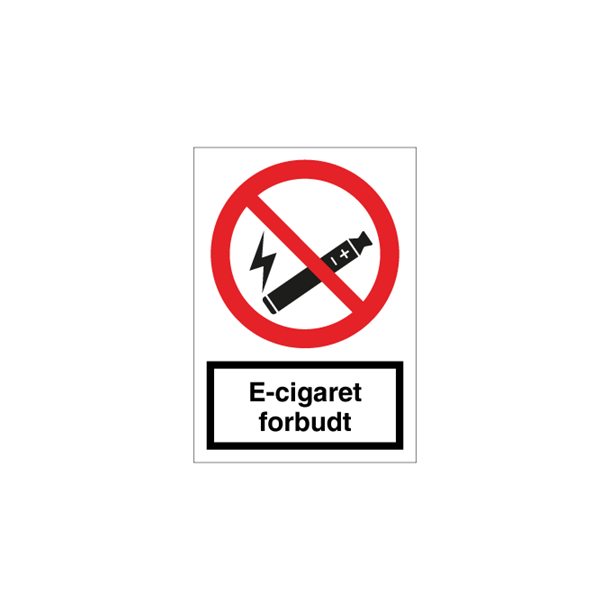 Skilt Forbudsskilt E-cigaret forbudt 