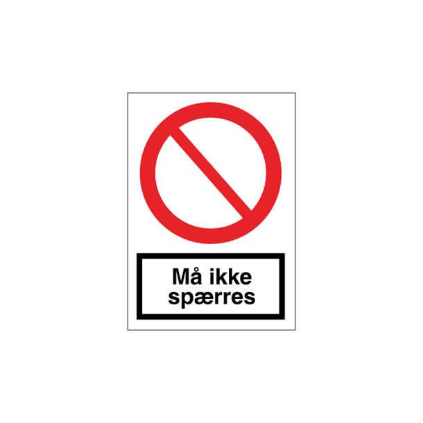 Skilt Forbudsskilt M ikke sprres