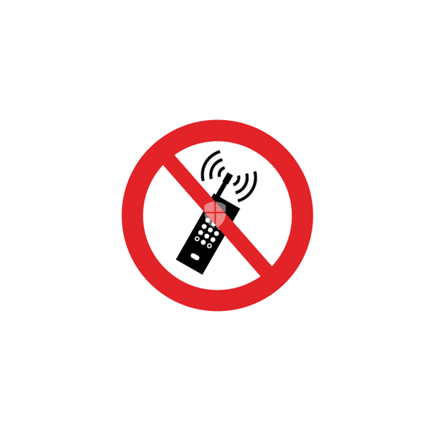 Skilt Forbudsskilt rund Mobiltelefon forbudt