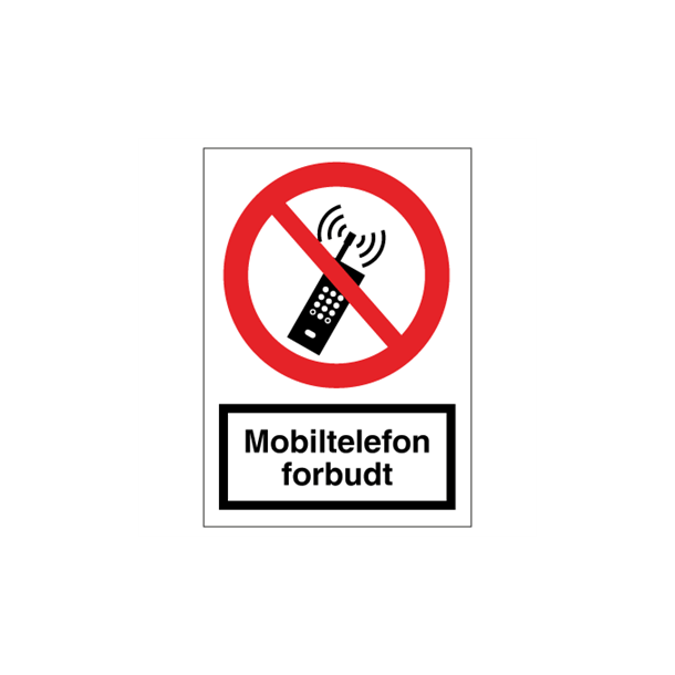 Skilt Forbudsskilt Mobiltelefon forbudt