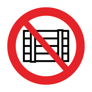 Skilt Forbudsskilt rund Frastilling af gods forbudt