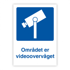 Skilt Info Omrdet er videoovervget 