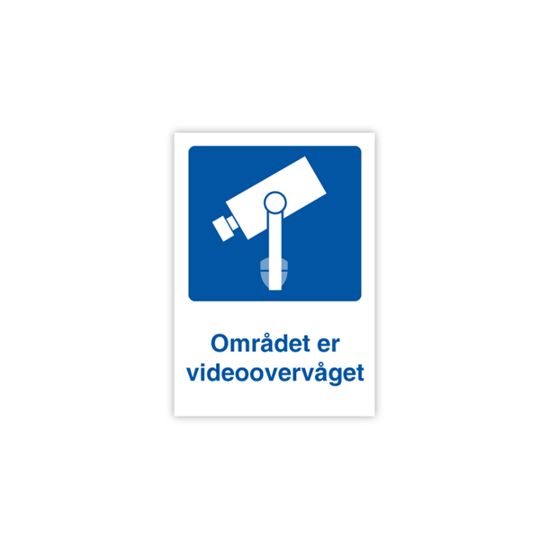 Skilt Info Omrdet er videoovervget 