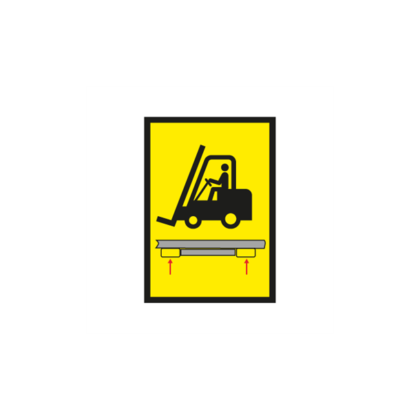 Skilt Etiketter L�fteplacering 5 stk 75 x 53 mm