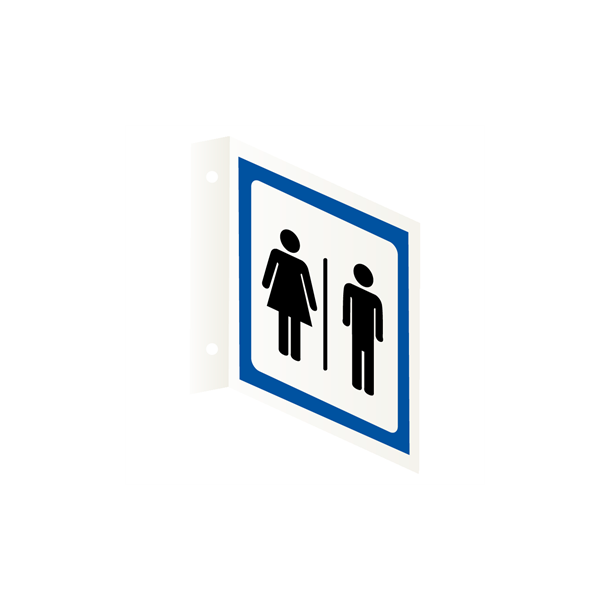 Skilt Piktogrammer L-skilt Mand Dame toilet symbol