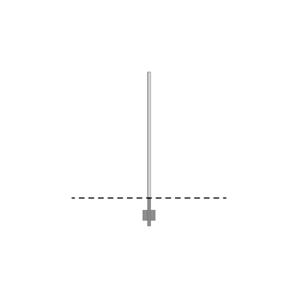 Skilt Lige stander Varmgalvaniseret H 250 cm � 60 mm 