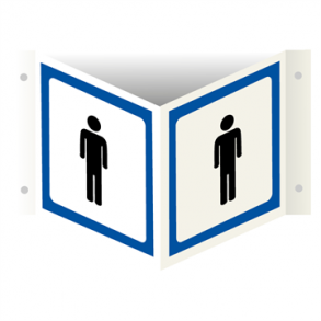 Skilt Piktogrammer Vinkelskilt Herre toilet symbol