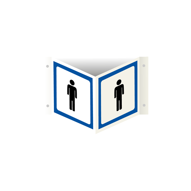 Skilt Piktogrammer Vinkelskilt Herre toilet symbol