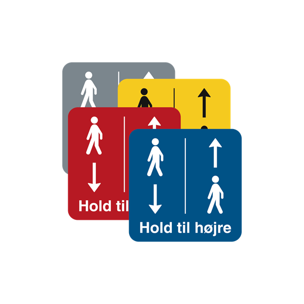 Skilt P�budsskilt Gulvskilt Hold til h�jre rutemarkering 400 x 400 mm