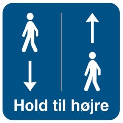 Skilt Pbudsskilt Gulvskilt Hold til hjre rutemarkering 400 x 400 mm