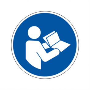 Skilt P�budsskilt L�s manual rund