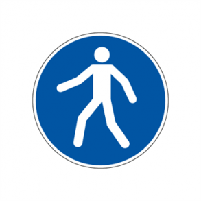 Skilt P�budsskilt rund G�ende tilladt