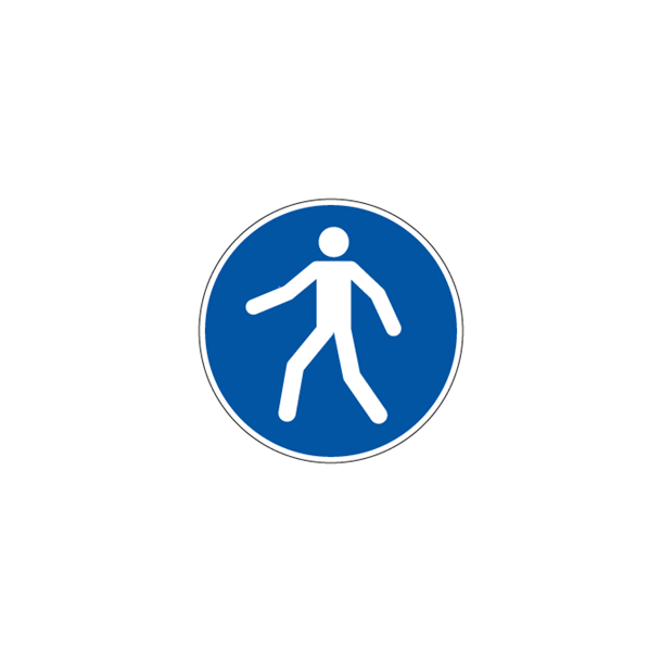 Skilt P�budsskilt rund G�ende tilladt