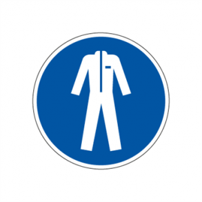 Skilt Pbudsskilt rund Beskyttelsesdragt pbudt 