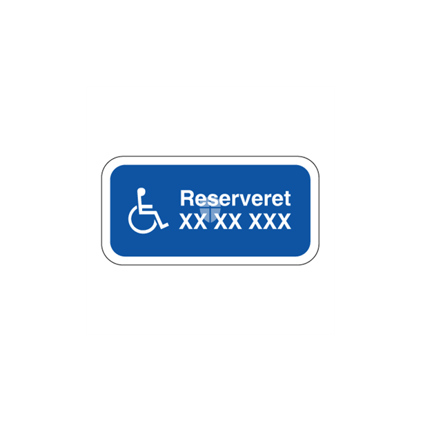 Skilt Parkering Handicap parkering reserveret skilt med nummerplade information