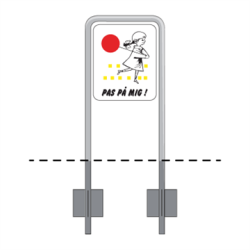 Skilt Henvisning Oplysningstavle Legende brn Pas p mig 60 x 50 cm