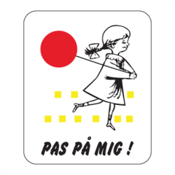 Skilt Henvisning Oplysningstavle Legende brn Pas p mig 60 x 50 cm