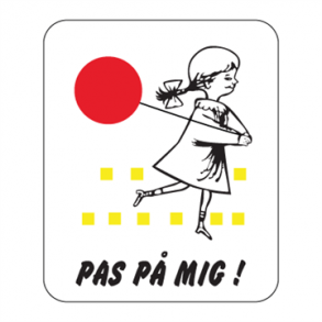 Skilt Henvisning Oplysningstavle Legende brn Pas p mig 60 x 50 cm