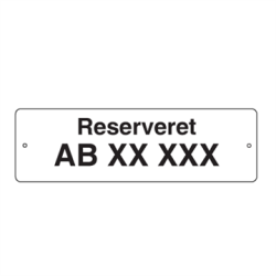 Skilt Parkering med jordspyd Nummerpladeskilt 100 x 400 mm