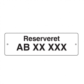 Skilt Parkering med jordspyd Nummerpladeskilt 100 x 400 mm