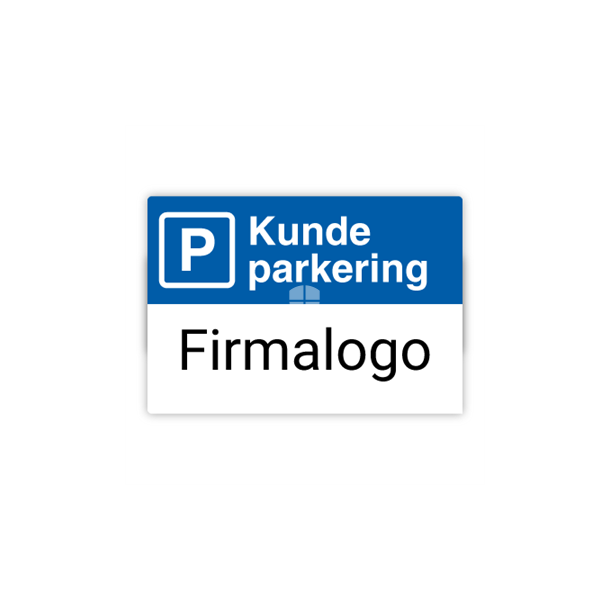 Skilt Parkering Kundeparkering med Firmalogo 