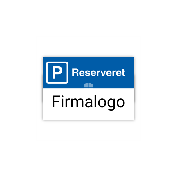 Skilt Parkering Reserveret med Firmalogo