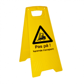 Skilt Fritstende Advarsel Pas p! Krende transport 