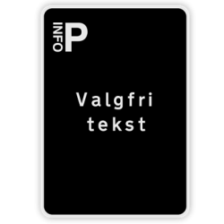 Skilt Parkering med egen tekst logo private parkeringsomrder sort privatretlig tavle