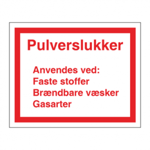 Skilt Brand Pulverslukker 