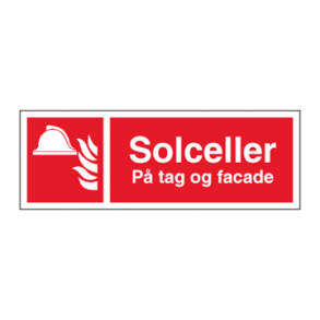 Skilt Brand aflangt Solceller p tag og facade