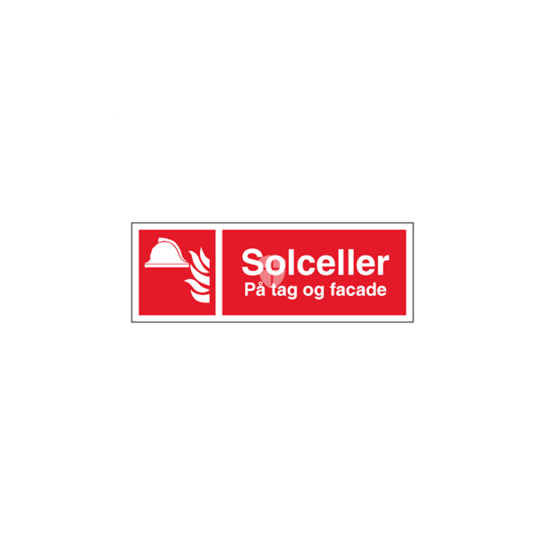 Skilt Brand aflangt Solceller p tag og facade