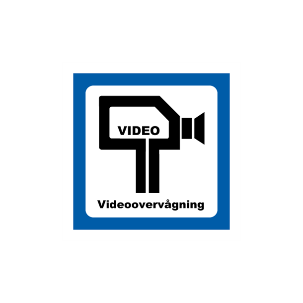 Skilt Piktogrammer Videooverv�gning symbol med tekst